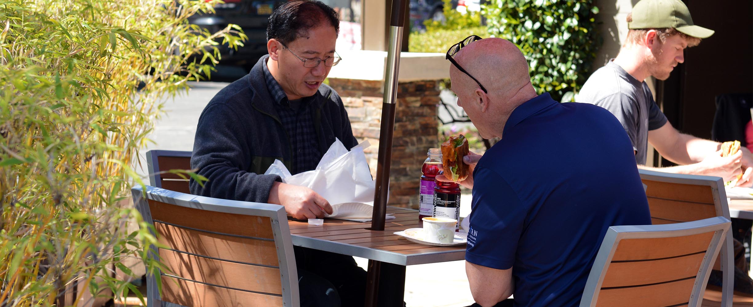 Our clients love the patio sitting to enjoy their sandwiches in Palo Alto